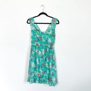 LC Lauren Conrad Mint Floral Dress With Belt